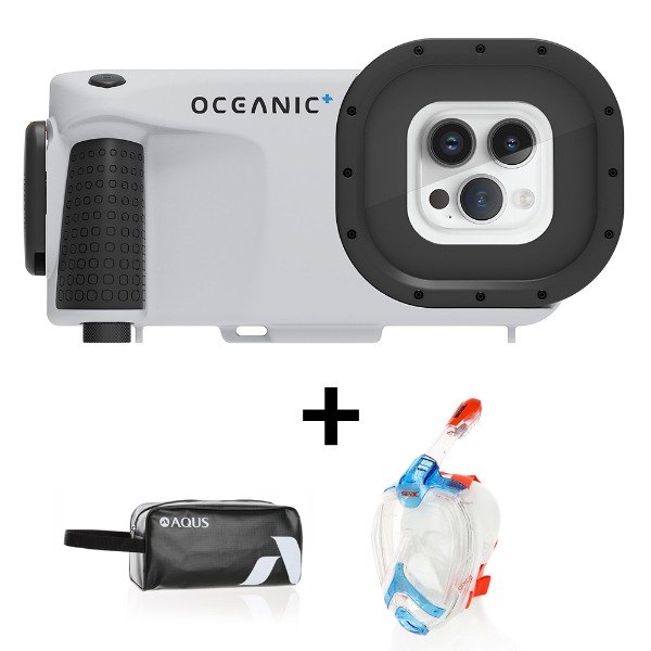 오셔닉(OCEANIC) 오셔닉+ 다이브 하우징 오셔닉플러스 아이폰 수중 촬영 +풀페이스 마스크+ 가방 증정
